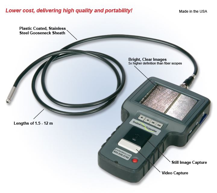Optimax Classic Flexible Video Borescope with Screen and image capture